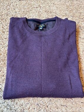 Club Room Men's Deep Plum Crewneck Wool Sweater